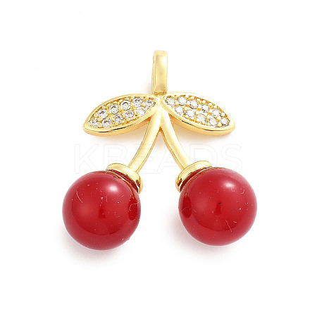 Brass Micro Pave Cubic Zirconia Pendants KK-H073-03G-1