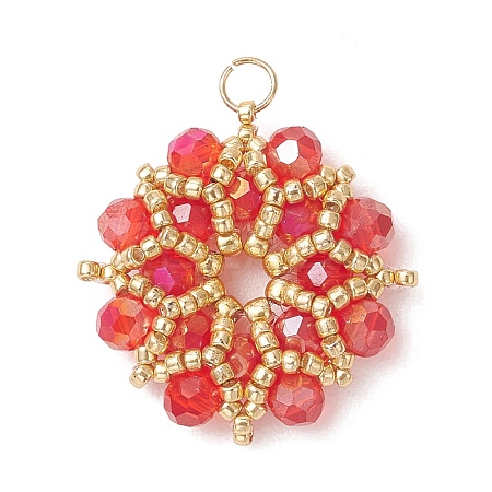 AB Color Plated Glass Pendants PALLOY-MZ01314-04-1