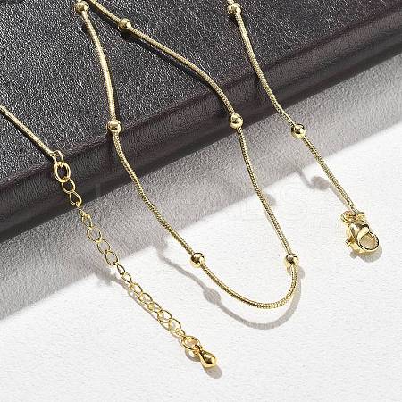 Brass Satellite Chains Necklaces for Women NJEW-D302-16G-1