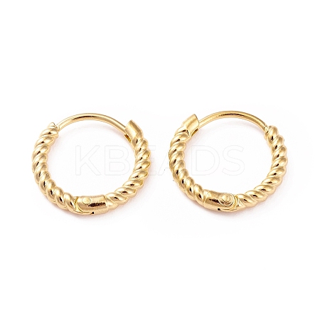304 Stainless Steel Twist Rope Shape Hoop Earrings for Women EJEW-I278-01B-G-1