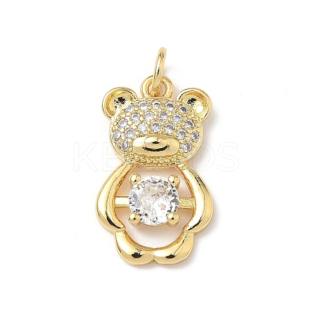 Brass Micro Pave Cubic Zirconia Pendants KK-Q068-04D-1