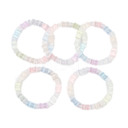 Natural Selenite Beaded Stretch Bracelets for Women BJEW-F481-02-1