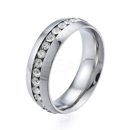 Crystal Rhinestone Flat Finger Ring RJEW-N043-11P-1