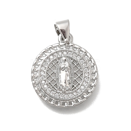 Brass Micro Pave Cubic Zirconia Pendants KK-D431-039P-1