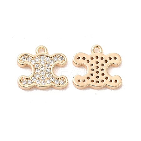 Brass & Cubic Zirconia Pendants KK-Q773-21G-1