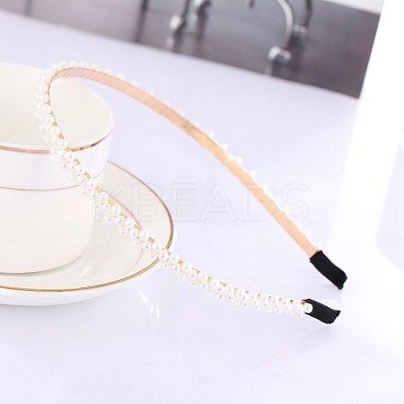 Plastic Imitation Pearl Beads Hair Bands PW-WG5BE19-04-1