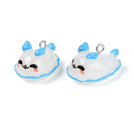 Sea Animal Theme Opaque Resin Pendants RESI-D071-04F-1