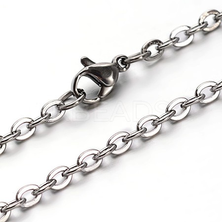 304 Stainless Steel Cable Chains Necklaces NJEW-O058-13P-1