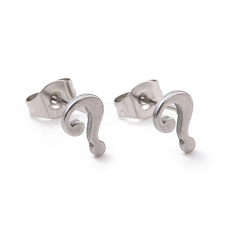 Non-Tarnish 304 Stainless Steel Question Mark Stud Earrings for Women Men LS-EJEW-G318-06P-1