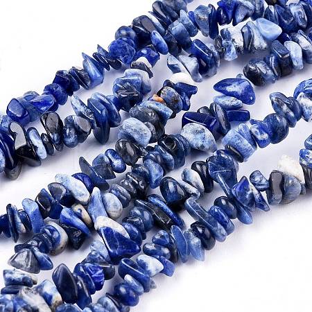 Natural Sodalite Chips Beads Strands F024-1