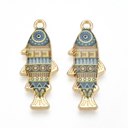 Alloy Enamel Pendants FIND-C037-16G-09-1-1