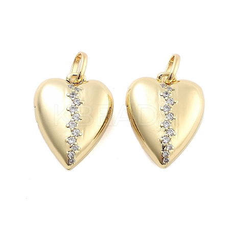Brass Pave Clear Cubic Zirconia Pendants KK-U009-01A-G-1