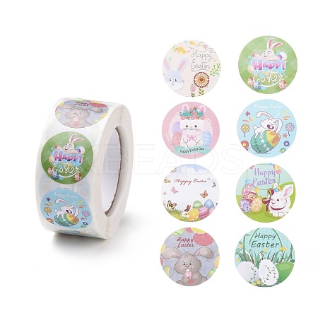 8 Patterns Easter Theme Self Adhesive Paper Sticker Rolls DIY-C060-03P-1