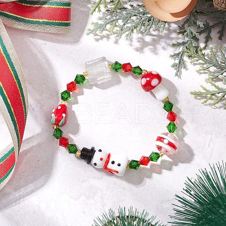 Bicone K9 Glass Beaded Stretch Bracelets BJEW-MZ00194-1