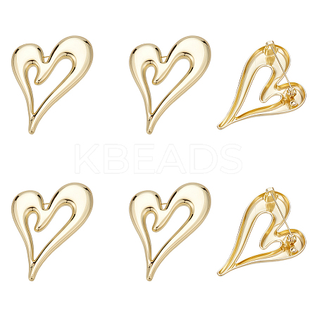 6Pcs Heart Zinc Alloy Lapel Pins for Backpack Clothes JEWB-UN0002-74G-1