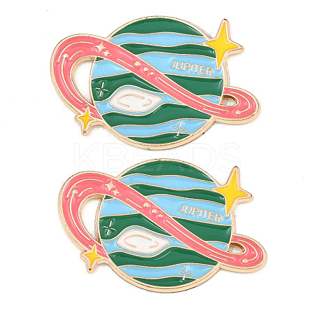 Space Planet Alloy Enamel Cabochons AL-CBA1A6F-07KCG-D-1
