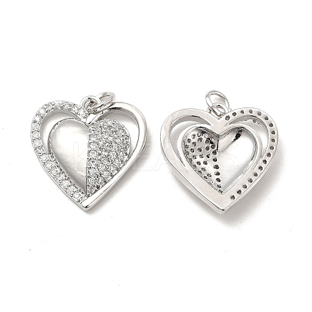 Brass Micro Pave Cubic Zirconia Pendants KK-E068-VB171-1