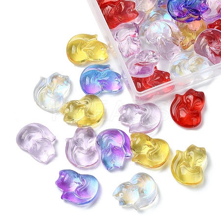 50Pcs 5 Colors Transparent Spray Painted Glass Pendants GLAA-YW0003-94-1