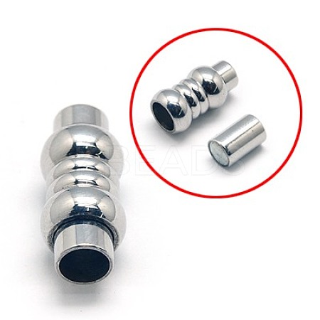 304 Stainless Steel Magnetic Clasps with Glue-in Ends STAS-E006-57-1