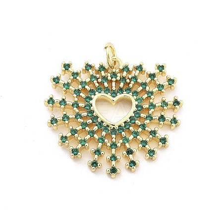 Brass Micro Pave Cubic Zirconia Pendants KK-Q006-35G-02-1