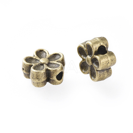 Tibetan Style Alloy 3D Flower Beads MLF0476Y-NF-1