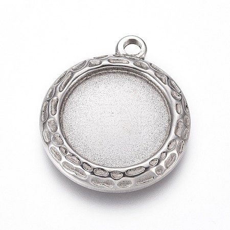 Tarnish Resistant 304 Stainless Steel Pendant Cabochon Settings STAS-G214-07P-1