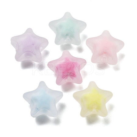 Frosted Transparent Acrylic Beads OACR-A032-13C-1