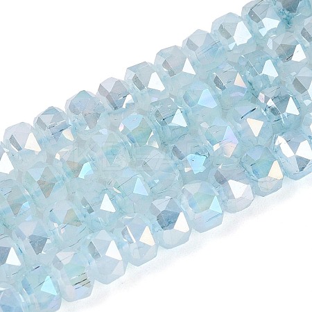 Anti-Tarnish Electroplate Glass Imitation Jade Beads Strands EGLA-T029-6mm-13C-1