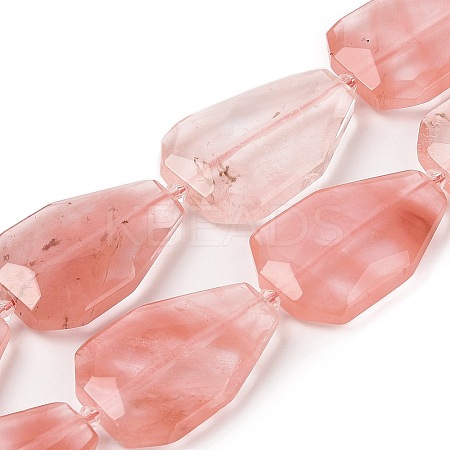 Cherry Quartz Glass Beads Strands G-P548-B22-01-1