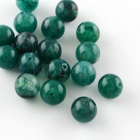 Round Imitation Gemstone Acrylic Beads OACR-R029-6mm-17-1