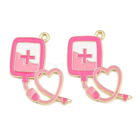 Medical Theme Alloy Enamel Pendants AL-CBA2919-03G-01B-1