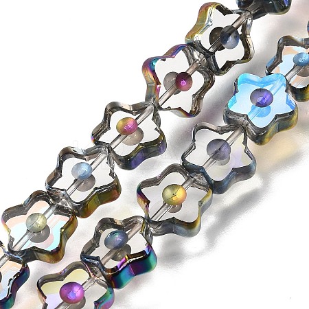 Electroplated Transparent Glass Beads Strands GL-CBA98F0-09C-1