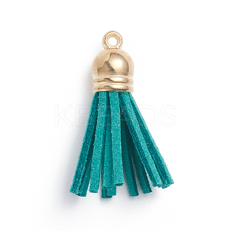 Faux Suede Cord Tassels Pendant Decorations HJEW-WH0006-18P-1