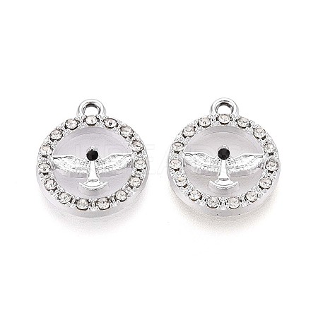 Rack Plating Alloy Rhinestone Pendants PALLOY-T091-22A-G-1-1