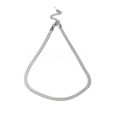 Non-Tarnish 304 Stainless Steel Herringbone Chain Necklace NJEW-D045-11P-1