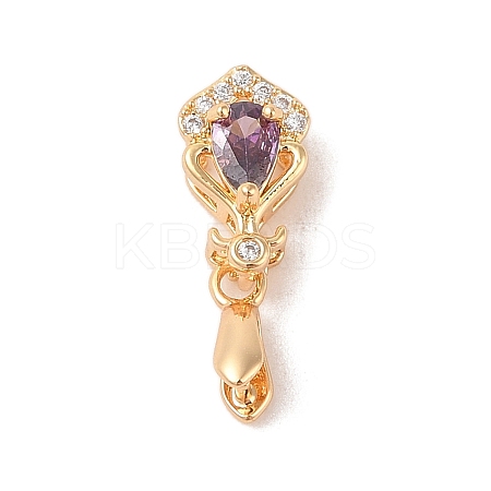 Golden Brass Micro Pave Clear Cubic Zirconia Ice Pick Pinch Bails KK-B100-049G-02-1