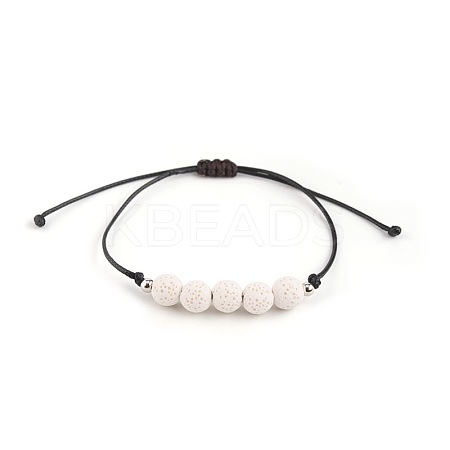 Bohemian Adjustable Handmade Dyed Natuarl Lava Rock Braided Bead Bracelets for Women RX0209-3-1