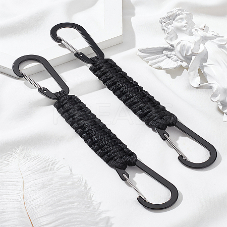 2Pcs Zinc Alloy Rock Climbing Carabiners KEYC-LP0001-01-1