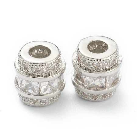 Brass Clear Cubic Zirconia Beads ZIRC-B010-27P-1