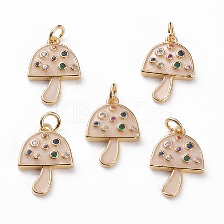 Brass Micro Pave Colorful Cubic Zirconia Pendants KK-C100-09G-1