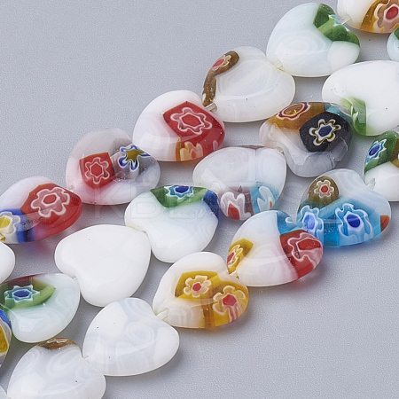 Handmade Millefiori Lampwork Beads Strands LAMP-T005-26-1