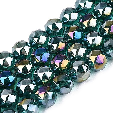 Electroplate Transparent Glass Beads Strands EGLA-ZX001-03A-01-1