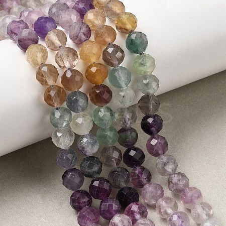 Natural Colorful Fluorite Beads Strands G-P603-C-6mm-07-1