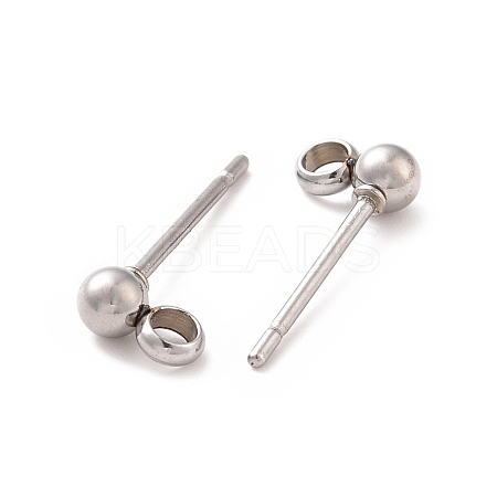304 Stainless Steel Ear Stud Components LS-STAS-F227-18C-P01-1