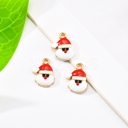 20Pcs Light Gold Alloy Enamel Pendants ENAM-YW0001-71-1