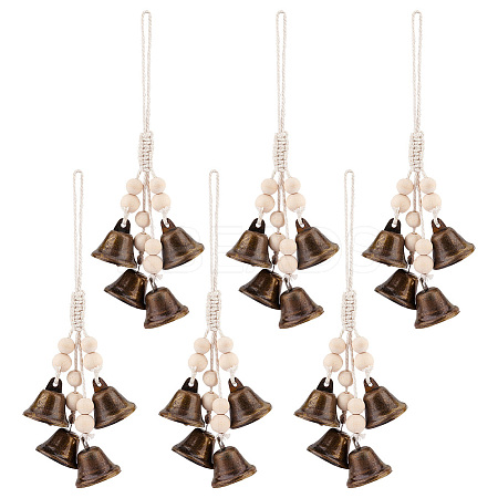 6Pcs Iron Witch Bells Protection for Door Knob Hanger HJEW-GO0001-13-1