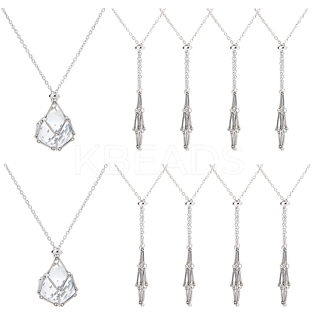 10Pcs Adjustable 304 Stainless Steel Macrame Pouch Necklace Making for Gemstone Nuggets NJEW-DC00007-1
