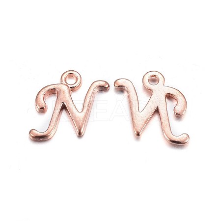 Rose Gold Plated Alloy Letter Pendants LS-PALLOY-P097-05-N-1