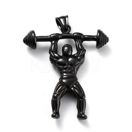 304 Stainless Steel Big Pendants STAS-O117-77B-1