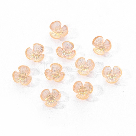 Electroplated 3-petal Flower Resin Cabochons MRMJ-R128-15E-1